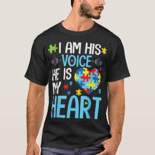 Camiseta Eu Sou A Voz Dele Ele É Meu Coração, Autismo Co
