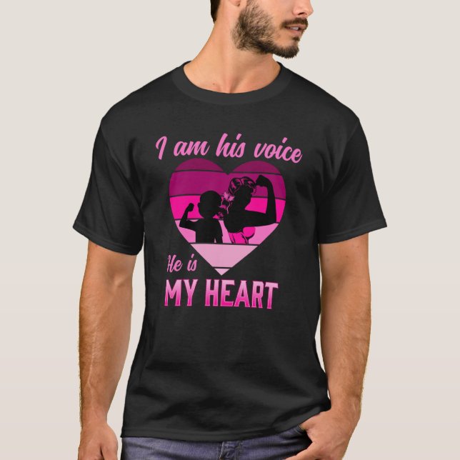 Camiseta Eu Sou a Voz Dele Mãe SPED Conscientização do Auti (Frente)