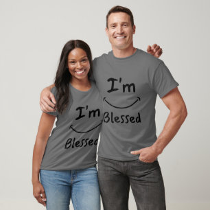Camiseta Eu sou abençoado Unisex de sorriso bíblico