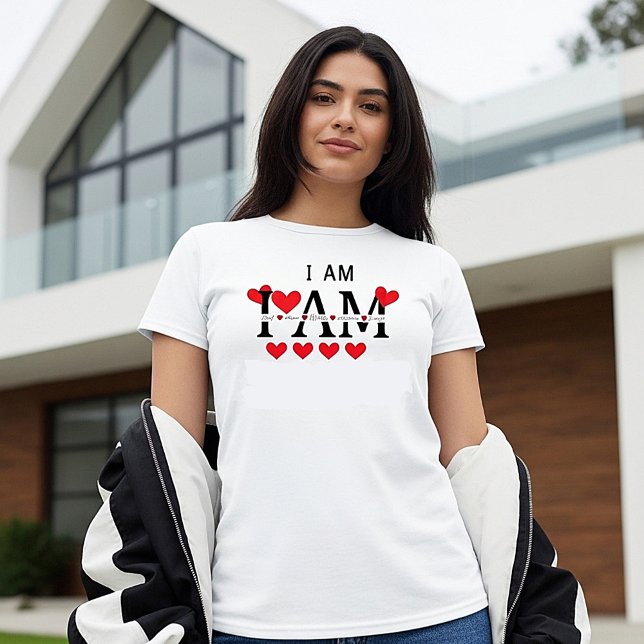 Camiseta Eu sou amado, escolhido, digno, vitorioso, o sufic (Criador carregado)