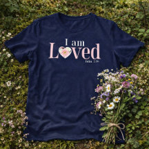 Eu Sou Amado João 3:16 Coração Floral Cristão