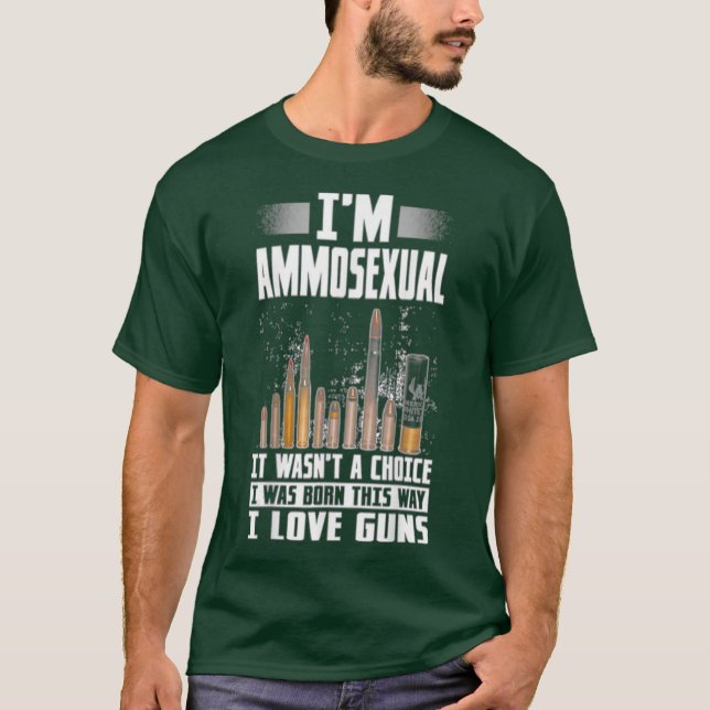 Camiseta Eu Sou Ammosexual. Eu Estava Nascer Assim. (Frente)