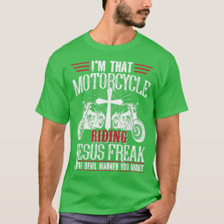 Camiseta Eu sou aquele moto pilotando Jesus Cristo Cristão 
