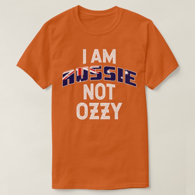 Camiseta Eu Sou Aussie Não Ozzy Engraçado Design (Frente do Design)