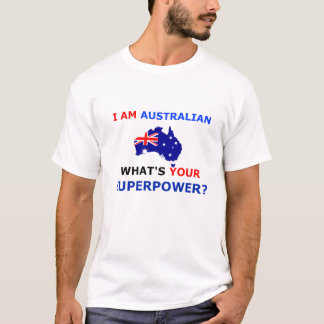 Camiseta Eu sou australiano o que é sua superpotência?