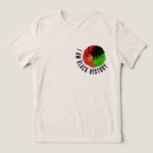 Camiseta Eu sou bandeira pan-africana história negra afro m