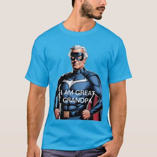 Camiseta Eu sou bisavô super herói (Frente)