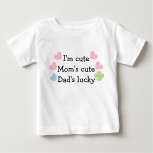 Camiseta Eu sou bonito, mãe bonito, pai afortunado! T-shir