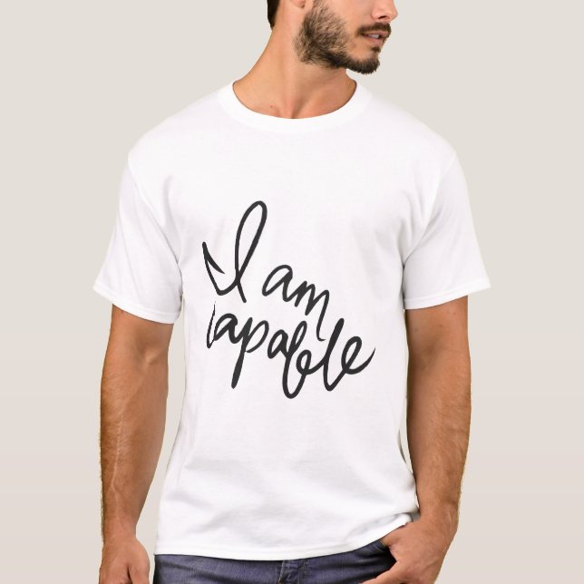Camiseta Eu Sou Capaz – Tipografia de Empoderamento (Frente)