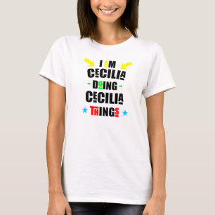 Camiseta Eu sou Cecilia Doing Cecilia Coisas Legal no Natal