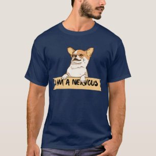 Camiseta Eu sou Chihuahua e sou um amigo nervoso retro