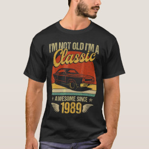 Camiseta Eu sou Classic Car Awincrível 1989 33º aniversário