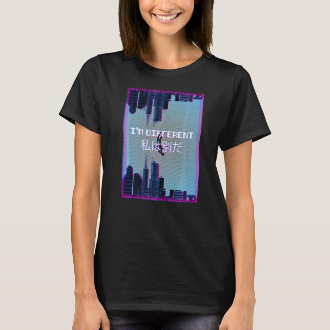 Camiseta Eu sou diferente estética Vaporwave 90 (Frente)