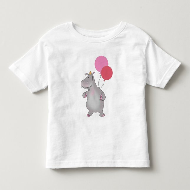 Camiseta Eu sou dois hipopótamos com balões (Frente)