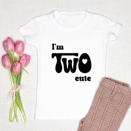 Camiseta Eu sou duas bonitinhas - segundo aniversário garot