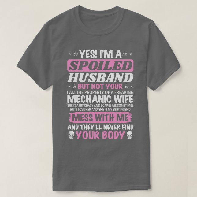 Camiseta Eu Sou Esposa Maldita De Mecânica De Esposa T Sh (Frente do Design)