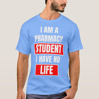 Camiseta eu sou estudante de farmácia, não tenho vida, estu