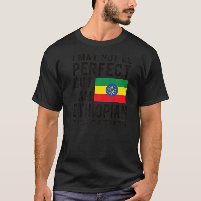 Camiseta Eu sou Etíope Bandeira Patrimônio Etíope (Frente)