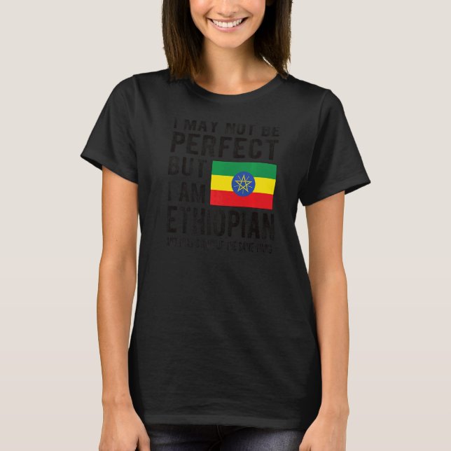 Camiseta Eu sou Etíope Bandeira Patrimônio Etíope (Frente)