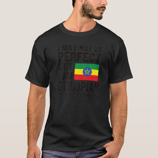 Camiseta Eu sou Etíope Bandeira Patrimônio Etíope (Frente)