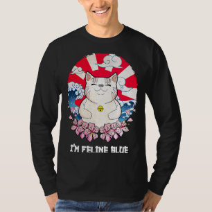 Camiseta Eu sou Feline Blue Cat Kitten Humor Cat Mãe 2