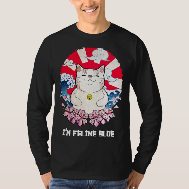 Camiseta Eu sou Feline Blue Cat Kitten Humor Cat Mãe 2 (Frente)