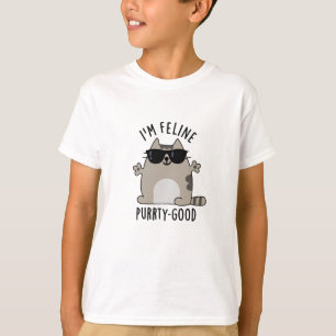 Camiseta Eu sou Feline Purr-ty Good Cat Pun