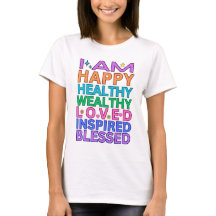 Camiseta Eu Sou Feliz Saudável Rico Amado – Arco-Í
