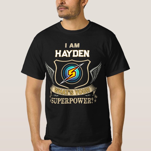 Camiseta Eu Sou HAYDEN Qual É Seu Superpoder (Frente)