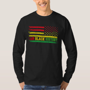 Camiseta EU SOU HISTÓRIA NEGRA Bandeira Americana Vintage H