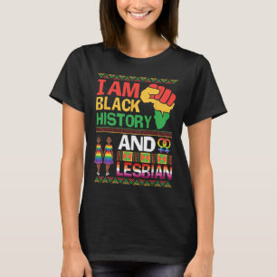 Camiseta Eu Sou História Negra e Orgulho Lésbico LGBT Afric