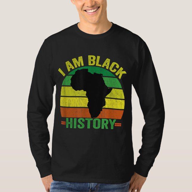 Camiseta EU SOU HISTÓRIA NEGRA - História do Mês Negro Retr (Frente)