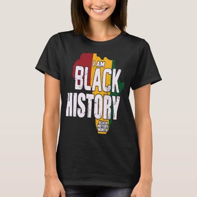 CAMISETA EU SOU HISTÓRIA NEGRA MÊS DE HISTÓRIA NEGRA (Frente)