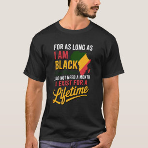 Camiseta Eu Sou História Negra Vida Inteira Legal Mês da Hi