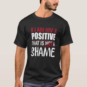 Camiseta Eu Sou Hiv Positivo Hiv Fita Vermelha Hiv Positivo