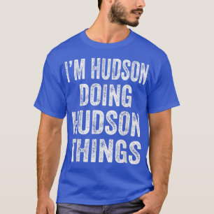 Camiseta Eu sou Hudson fazendo coisas do Hudson Divertidas 
