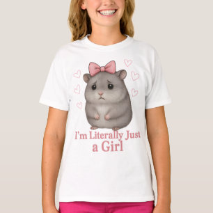Camiseta Eu Sou Literalmente Só uma Garota Hamster Triste E
