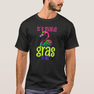 Camiseta Eu sou Mardi Gras Design Mardi Gras Flamingo