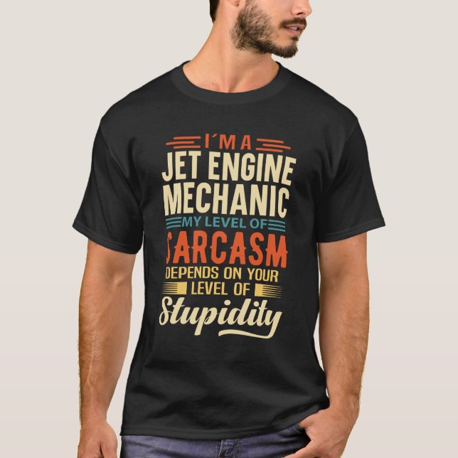 Camiseta Eu sou mecânico de motores a jato (Frente)