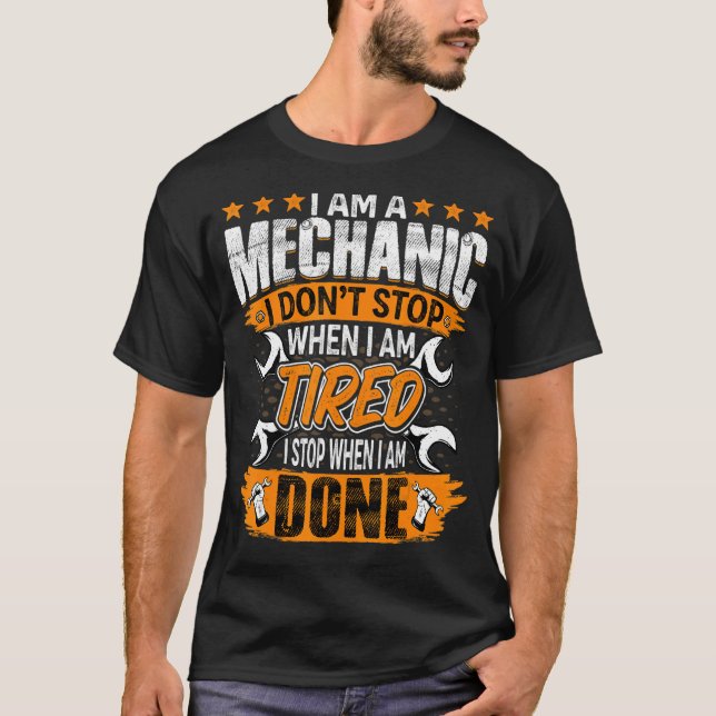 Camiseta Eu sou mecânico mecânico de garagem mecânico autom (Frente)