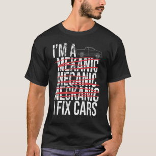 Camiseta Eu sou Mecânico Ortográfico errado Eu conserto o A