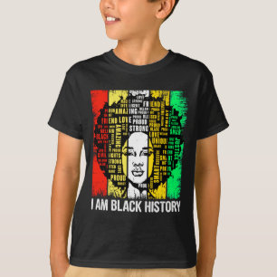 Camiseta Eu Sou Mês da História Negra Ditos Vermelho Dourad