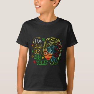 Camiseta Eu Sou Mês da História Negra Garota com Tranças Mu