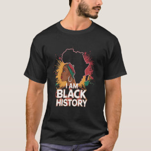 Camiseta Eu Sou Mês da História Negra Mulheres Meninas Afro