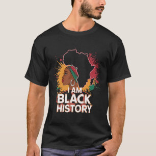 Camiseta Eu Sou Mês da História Negra Mulheres Meninas Afro