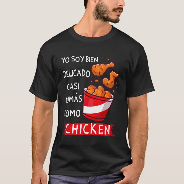 Camiseta Eu sou muito delicado, só como frango Span diverti (Frente)