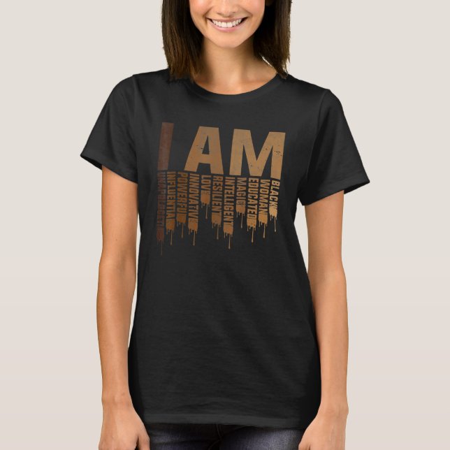 Camiseta Eu Sou Mulher Negra Educada Melanina Mês da Histór (Frente)