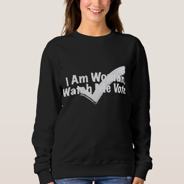 Camiseta Eu sou mulher, veja-me branco (Frente)