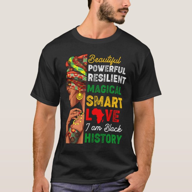 Camiseta Eu Sou Mulheres da História Negra Mês da História  (Frente)