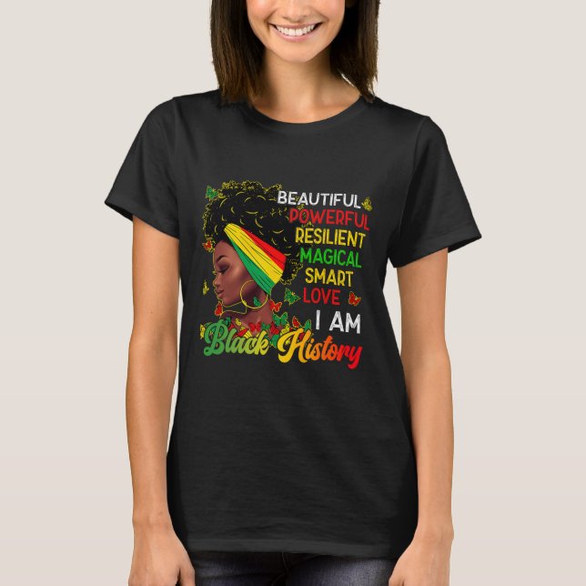 Camiseta Eu Sou Mulheres da História Negra Mês da História  (Frente)
